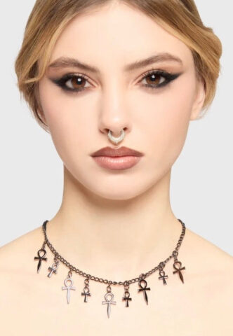 Killstar – Sacred Sigil Dark Silver – Choker – gid://shopify/Metaobject/123897774317 – Onesize – Metalllll-Legierung