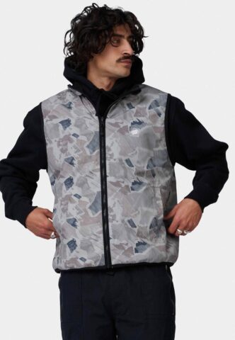Santa Cruz – Cache Reversible Woodcut Camo/Black – Weste – Tarnfarben – XXL – 100% Polyester