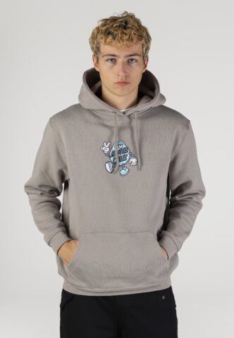 Santa Cruz – Dot Guy Front Hood Warm Grey – Hoodie – Grau – S – 60% Baumwolle, 40% Polyester