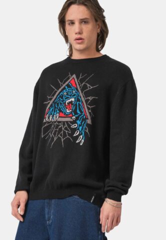 Santa Cruz – Natas SC Panther Knit Black – Pullover – Schwarz – L – 100% Baumwolle