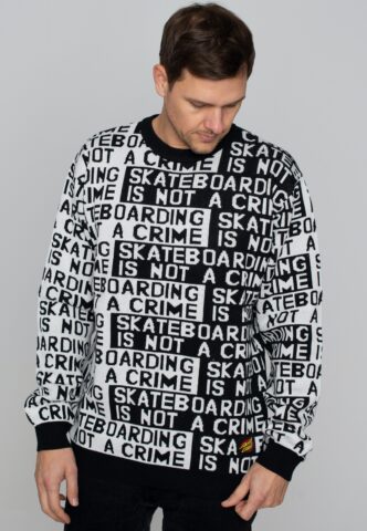 Santa Cruz – Not A Crime Black/White – Pullover – Schwarz – S – 55% Polyacryl, 45% Baumwolle
