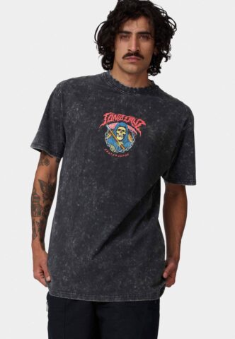 Santa Cruz – Out Of Time Front Black Acid Wash – T-Shirt – Schwarz – S – 100% Bio-Baumwolle