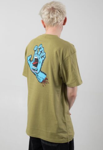 Santa Cruz – Screaming Hand Chest Iguana – T-Shirt – Grün – M – 100% Bio-Baumwolle