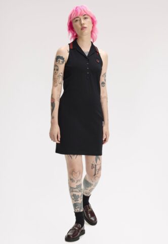 Fred Perry x Amy Winehouse – Sleeveless Pique Black – Kleid – Schwarz – Small – 98% Baumwolle, 2% Elastan
