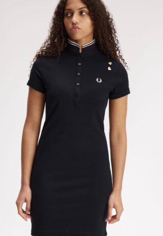 Fred Perry x Amy Winehouse – Tipped Polo Black – Kleid – Schwarz – X-Large – 100% Baumwolle