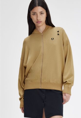Fred Perry x Amy Winehouse – Metallic Knitted 1964 Gold – Jacke – Gelb – L – 62% Viskose, 31% Polyamide, 7% Metalllllic Fibres