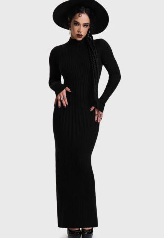 Killstar – Skultra Knit Maxi Black – Kleid – Schwarz – XL – gid://shopify/Metaobject/337215357165