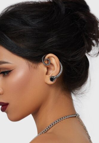 Killstar – Snake Venom Ear Climber Silver – Ohrringe – gid://shopify/Metaobject/123897774317 – Onesize – Zinn