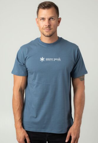 Snow Peak – Soft Cotton Logo Slateblue – T-Shirt – Blau – L – 100% Baumwolle
