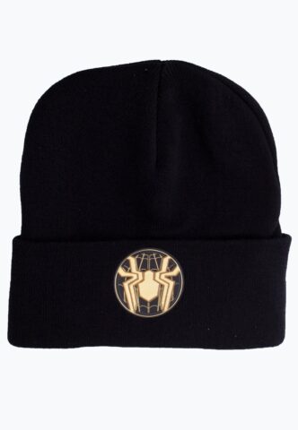 Spider-Man – Gold Logo – Beanie – Schwarz – Onesize – 100% Polyacryl