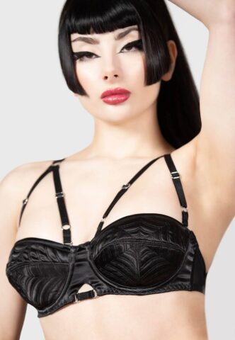 Killstar – Spindle’s Secrets Black – BH – Schwarz – S – 98% Polyester, 2% Elastan