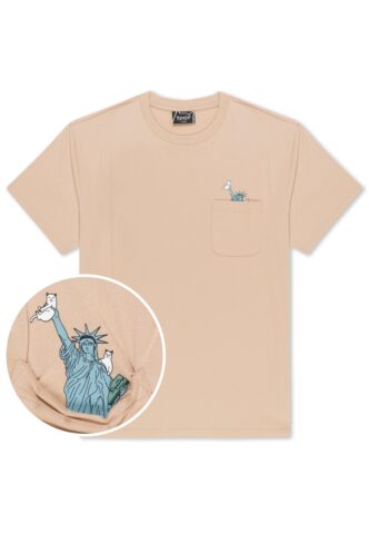 RIPNDIP – Liberty Pocket Almond – T-Shirt – Braun – L – 100% Baumwolle