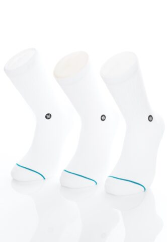 Stance – Icon 3 Pack White – Socken – Weiß – S – 100% Baumwolle