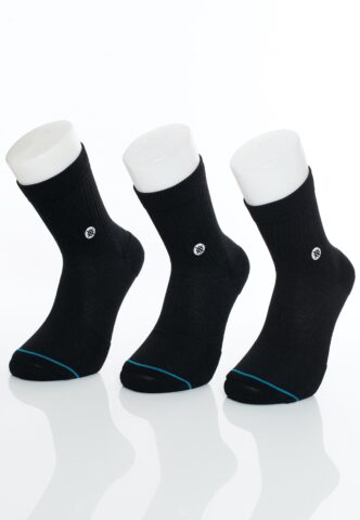 Stance – Icon Quarter Pack Of 3 Black – Socken – Schwarz – S – 77% Baumwolle, 16% Polyester, 4% Elastan, 3% Polyamid