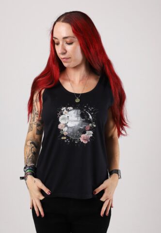 Star Wars – Floral Death Star – Tank – Schwarz – XXL – 100% Baumwolle