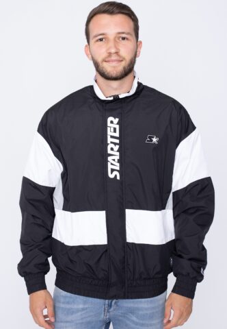 Starter – Retro Track Black/White – Trainingsjacke – Schwarz – S – 100% Polyester