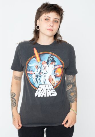 Star Wars – Retro Circle Acid Wash – T-Shirt – Schwarz – XXL – 100% Baumwolle