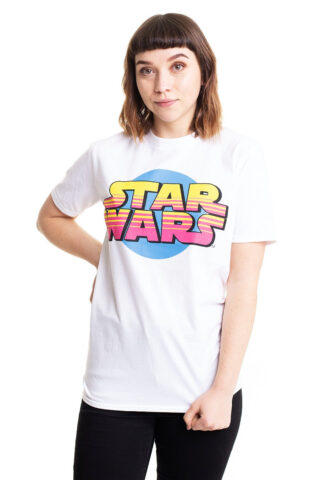 Star Wars – Retro Logo White – T-Shirt – Weiß – S – 100% Baumwolle