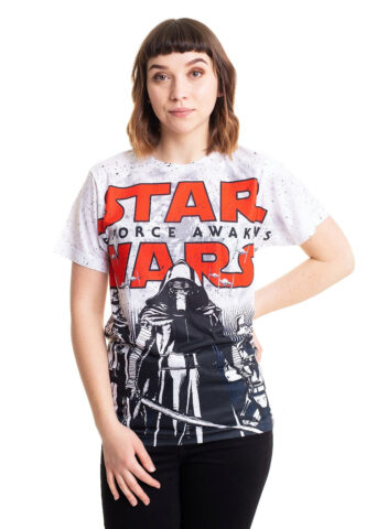 Star Wars: The Force Awakens – Allover White – T-Shirt – Weiß – M – 100% Polyester