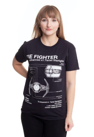 Star Wars – Tie Fighter Sketch – T-Shirt – Schwarz – S – 100% Baumwolle