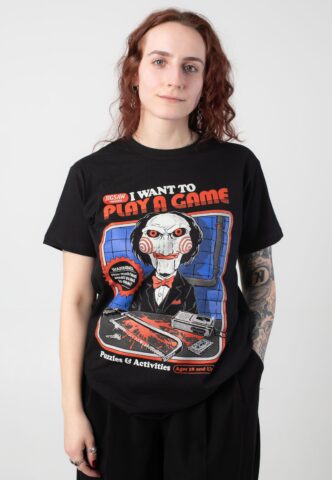 Steven Rhodes – Steven Rhodes x Saw – I Want To Play A Game – T-Shirt – Schwarz – L – 100% Baumwolle