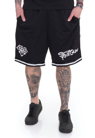 Stick To Your Guns – Diamond Logo Striped – Shorts – Schwarz – XXL – 100% Polyester