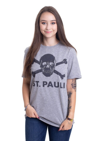 FC St. Pauli – Totenkopf Grey – T-Shirt – Grau – XXL – 100% Baumwolle