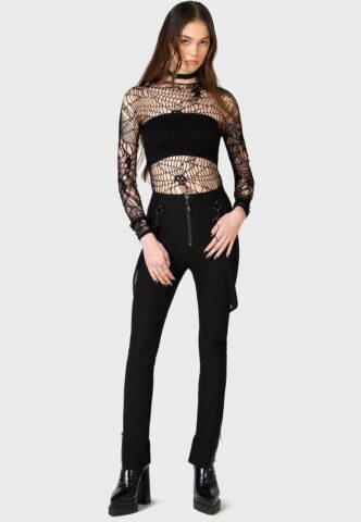 Killstar x Kihilist – Strange Vanity – Hose – Schwarz – XXL – 69% Viskose, 27% Polyester, 4% Elastan