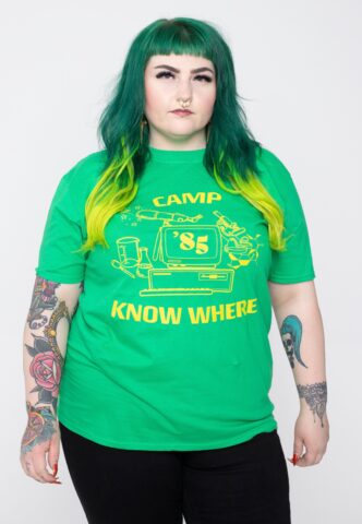 Stranger Things – Camp Know Where Green – T-Shirt – Grün – M – 100% Baumwolle