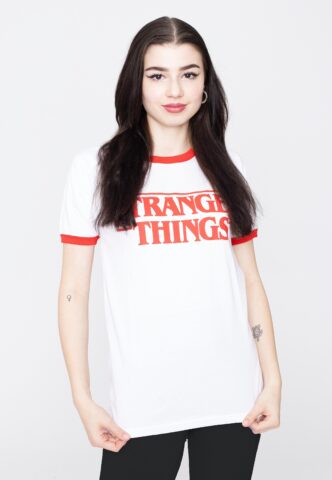 Stranger Things – Logo Ringer White – T-Shirt – Weiß – XXL – 100% Baumwolle
