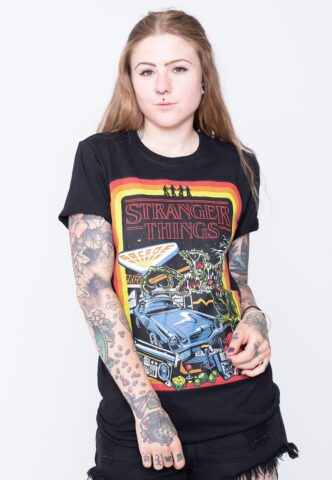 Stranger Things – Retro Poster – T-Shirt – Schwarz – M – 100% Baumwolle