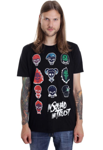 Suicide Squad – In Squad Faces – T-Shirt – Schwarz – S – 100% Baumwolle