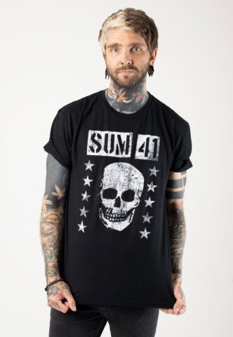 Sum 41 – Grinning Skull – T-Shirt – Schwarz – M – 100% Baumwolle