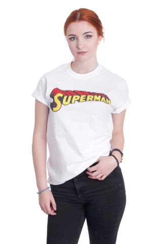 Superman – Telescopic Crackle Logo White – T-Shirt – Weiß – M – 100% Baumwolle