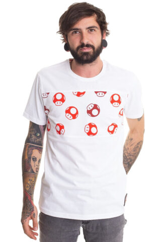 Super Mario – AOP Toad White – T-Shirt – Weiß – S – 100% Baumwolle,Jersey