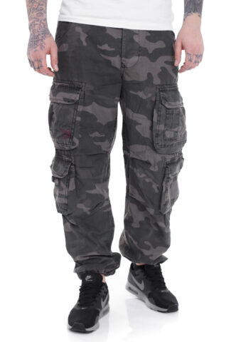 Surplus – Airborne Vintage Black Camo – Hose – Tarnfarben – XXL – 100% Baumwolle