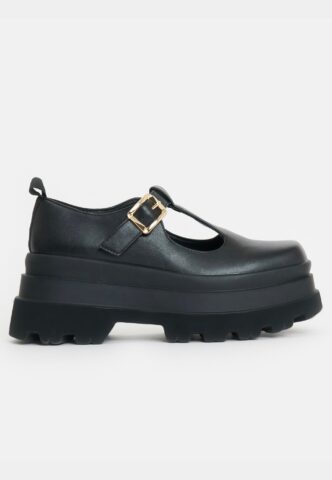 Koi Footwear – Silent Amity Trident Platform Mary Janes Black – Girl Schuhe – Schwarz – EU 36 – Synthetic/Textile/Gummi