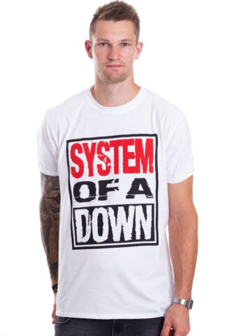 System Of A Down – Triple Stack Box White – T-Shirt – Weiß – XXL – 100% Baumwolle