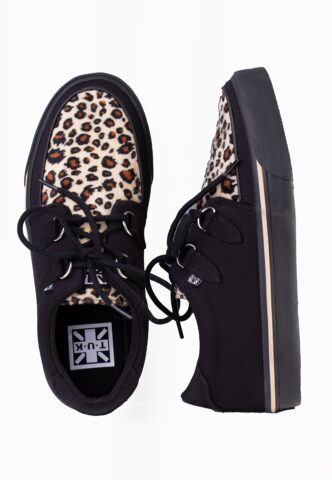 T.U.K. – Creeper Black Leopard/Canvas Upper – Girl Schuhe – Schwarz – EU 37 – Textile/Textile/Gummi
