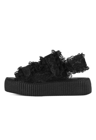 T.U.K. – Viva High Gothic Lace Black – Girl Sandalen – Schwarz – EU 41 – Synthetic/Textile/Gummi