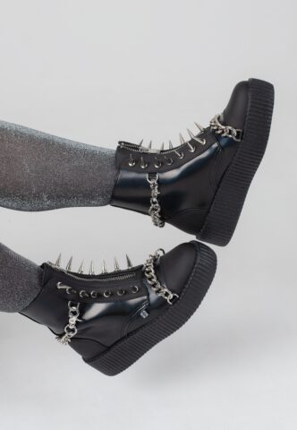 T.U.K. – Viva High Sole Black Spike N Chain – Girl Schuhe – Schwarz – EU 36 – Synthetic/Textile/Gummi