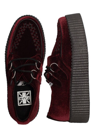T.U.K. – Viva High Velvet Burgundy – Girl Schuhe – Rot – EU 38 – Textile, Synthetic/Textile/Gummi