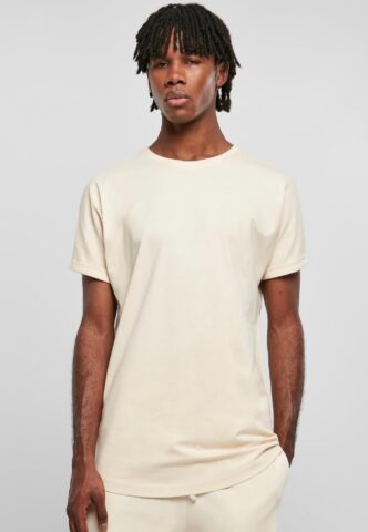 Urban Classics – Long Shaped Turnup Whitesand – T-Shirt – Weiß – S – 100% Baumwolle