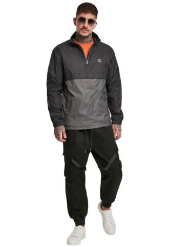 Urban Classics – Stand Up Collar Pull Over Black/Darkshadow – Windbreaker – Schwarz – S – Außenmaterial: 100% Nylon; Innenfutter: 100% Polyester
