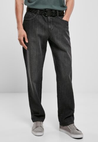 Urban Classics – Loose Fit Real Black Washed – Jeans – Schwarz – W28 / L32 – 100% Baumwolle