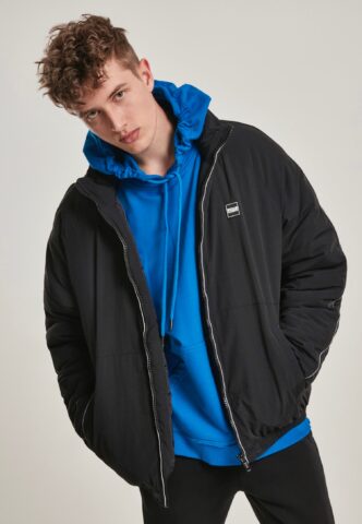 Urban Classics – Reflective Piping Black – Jacke – Schwarz – S – Außenmaterial: 100% Nylon; Innenfutter: 100% Polyester