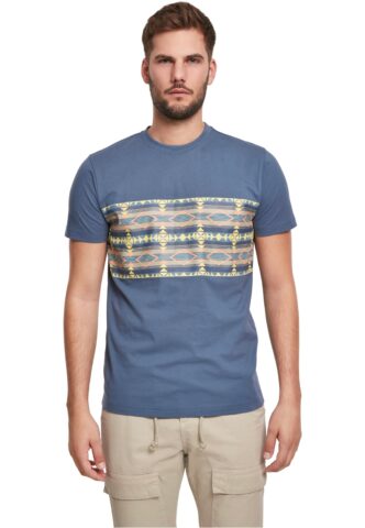 Urban Classics – Inka Pattern Vintageblue – T-Shirt – Blau – S – 100% Baumwolle