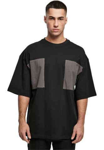 Urban Classics – Big Double Pocket Black/Asphalt – T-Shirt – Schwarz – XL – 100% Baumwolle