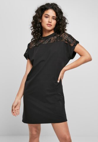 Urban Classics – Ladies Lace Tee Black – Kleid – Schwarz – XS – 50% Baumwolle, 50% Polyester