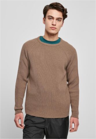 Urban Classics – Ribbed Raglan Dark Khaki – Pullover – Grün – S – 100% Polyacryl